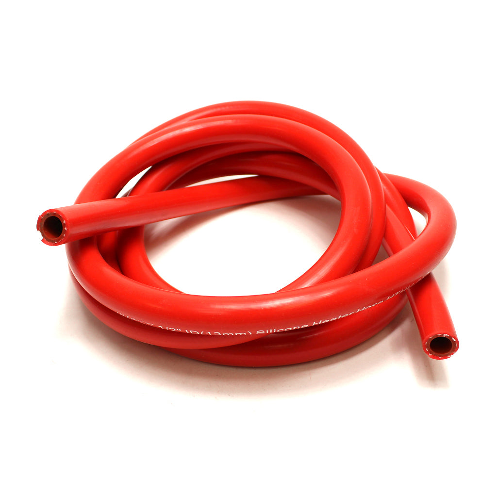 HPS 1/4 inch ID Red high temp reinforced silicone heater hose tubing 10 feet roll Max Temperature Rating: 350F Bend Radius: 1 inch