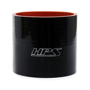 HPS 3.5 inch ID 4 inch Long High Temp 4-ply Reinforced Silicone Straight Coupler Hose Black 89mm ID 102mm Length