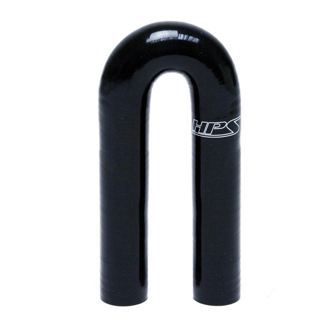 HPS 3/4 inch ID High Temp 4-ply Reinforced Silicone 180 Degree U Bend Elbow Coupler Hose Black 19mm ID