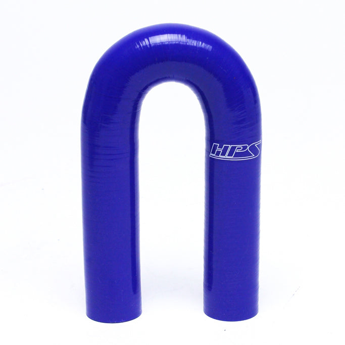 HPS 1/2 inch ID High Temp 4-ply Reinforced Silicone 180 Degree U Bend Elbow Coupler Hose Blue 13mm ID
