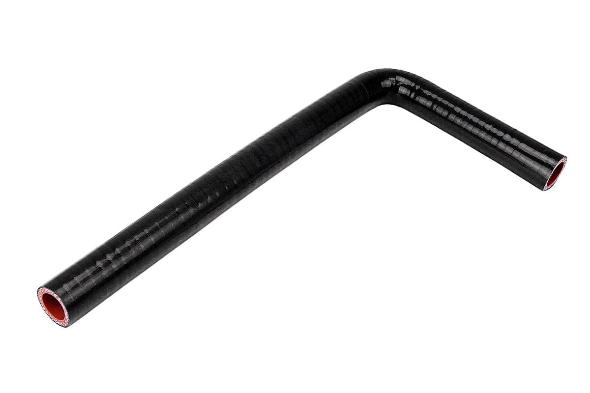 HPS 1/2 inch 13mm with 8 inch and 24 inch Leg Silicone 90 Degree Elbow Coupler Hose High Temp 4-ply Reinforced Black