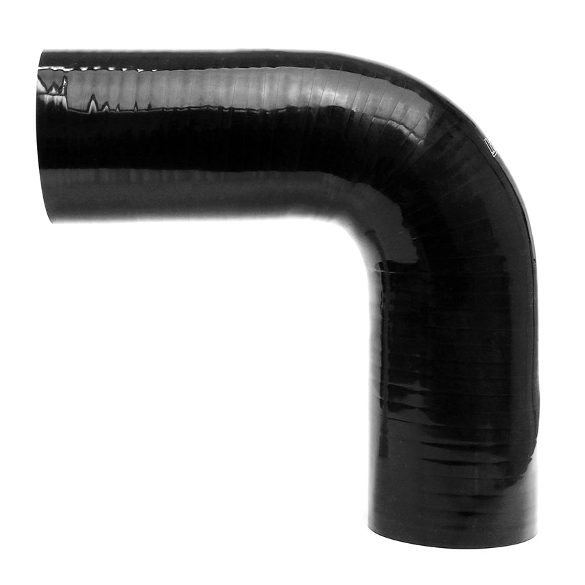 HPS 1/4 inch ID High Temp 4-ply Reinforced Silicone 90 Degree Elbow Coupler Hose Black 6.5mm ID