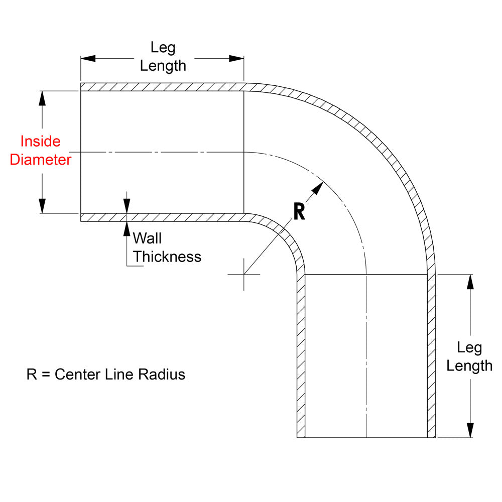 HPS 5/8" (16mm) with 5" and 36" Leg, Silicone 90 Degree Elbow Coupler Hose, High Temp 4-ply Reinforced, Black