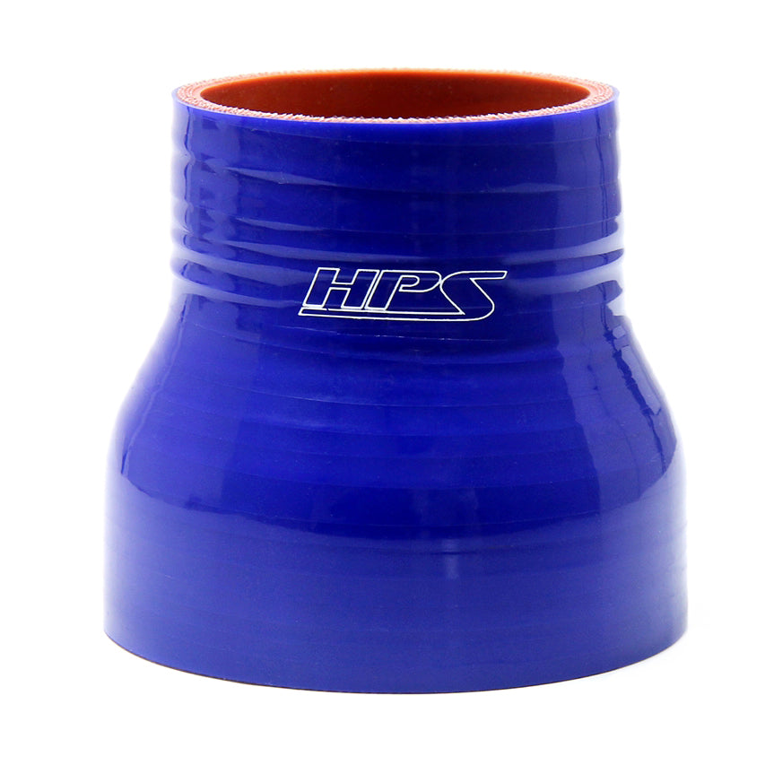 HPS 3.25 inch - 3.75 inch ID 3 inch Long High Temp 4-ply Reinforced Silicone Reducer Coupler Hose Blue 83mm - 95mm ID 76mm Length