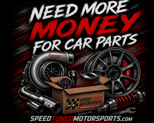 Need More Money For Car Parts, Shipping Box Sticker, a 3.5 inch sticker