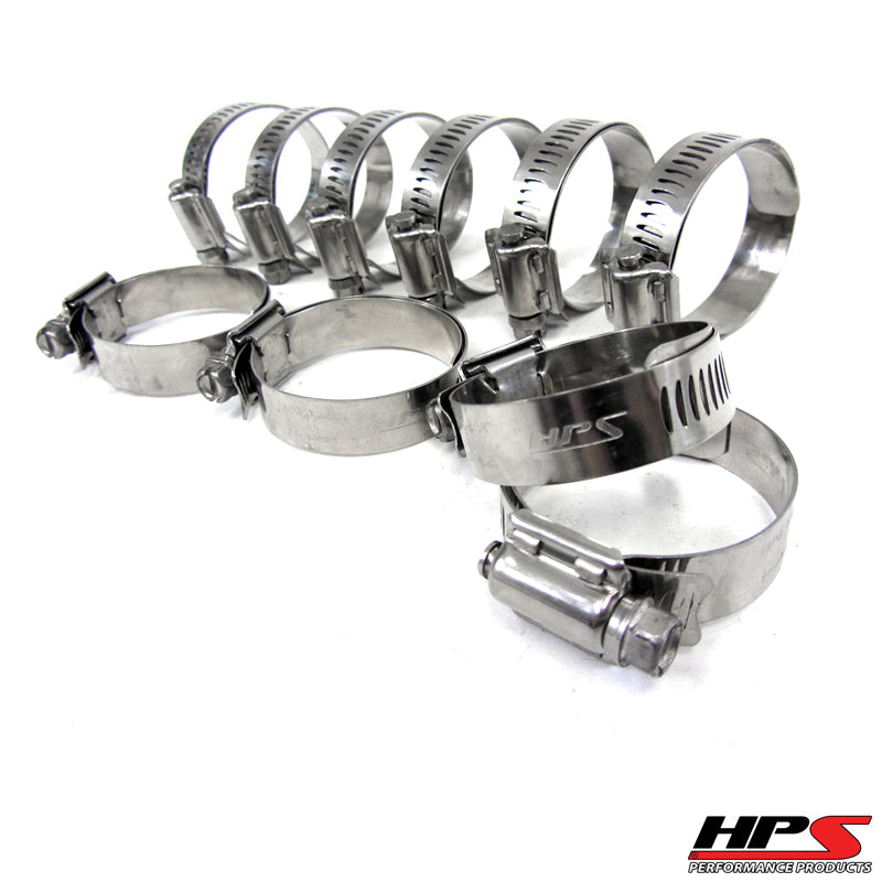 HPS Stainless Steel Worm Gear Liner Clamp Size 32 10pcs Pack 1-9/16 inch - 2-1/2 inch 40mm-64mm