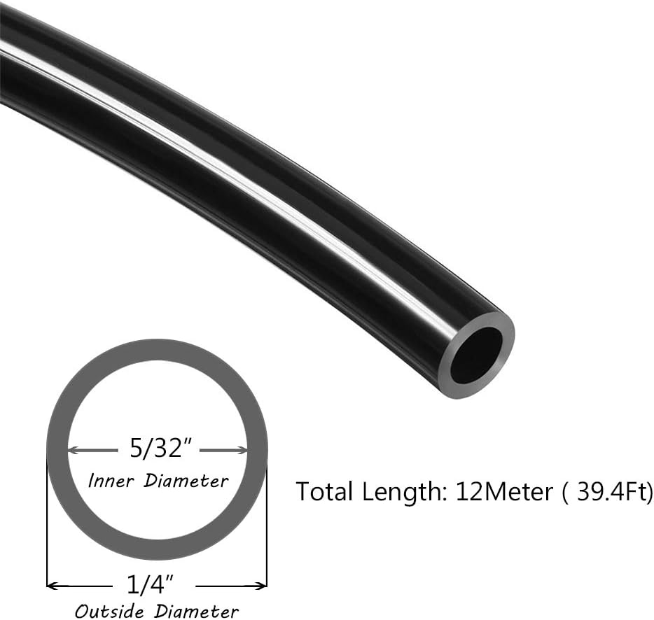 Pneumatic Tubing Pipe 1/4" OD Black -(By the foot)